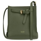 Front product shot of the Oroton Margot Tiny Bucket Bag in Moss and Pebble leather for Women