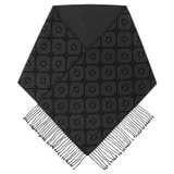Detail product shot of the Oroton Harvey Signature Two Tone Scarf in Black/Charcoal and 50% acrylic, 50% wool for Women