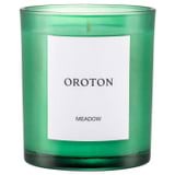 Front product shot of the Oroton Candle 300gm Soy Wax in Meadow and Hand poured soy wax in glass jar for Women