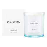 Front product shot of the Oroton Candle 300gm Soy Wax in Sea spray and Hand poured soy wax in glass jar for Women