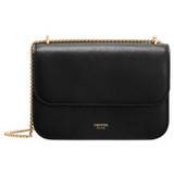 Front product shot of the Oroton Lola Clutch in Black and Textured Leather for Women