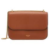Front product shot of the Oroton Lola Clutch in Cognac and Textured Leather for Women