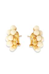 Front product shot of the Oroton Pietra Earrings in 18K Worn Gold/Clotted Cream and Brass for Women