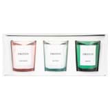 Internal product shot of the Oroton Candle 70gm Trio Pack Soy Wax in Sea spray, Meadow, Rose Garden and Hand poured soy wax in glass jar for Women