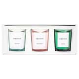 Internal product shot of the Oroton Candle 70gm Trio Pack Soy Wax in Sea spray, Meadow, Rose Garden and Hand poured soy wax in glass jar for Women