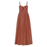 Front product shot of the Oroton Lace Trim Sundress in Wicker and 100% cotton for Women