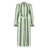 Front product shot of the Oroton Deckchair Stripe Shirt Dress in Clover and 100% cotton for Women
