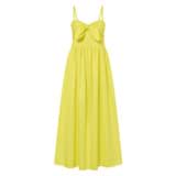 Front product shot of the Oroton Lace Trim Sundress in Vibrant Yellow and 100% cotton for Women