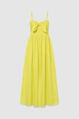 Front product shot of the Oroton Lace Trim Sundress in Vibrant Yellow and 100% cotton for Women