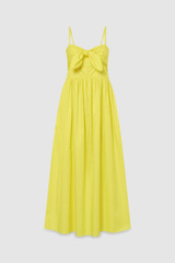 Front product shot of the Oroton Lace Trim Sundress in Vibrant Yellow and 100% cotton for Women