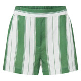 Front product shot of the Oroton Deckchair Stripe Short in Clover and 100% linen for Women
