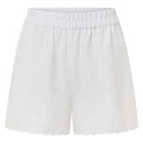 Front product shot of the Oroton Handkerchief Boxer Short in White and 100% linen for Women