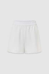 Front product shot of the Oroton Handkerchief Boxer Short in White and 100% linen for Women