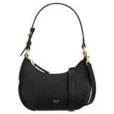 Front product shot of the Oroton Zoey Small Hobo in Black and Pebble leather for Women