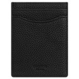 Front product shot of the Oroton Jude Portrait Credit Card Sleeve in Black and Pebble leather for Men