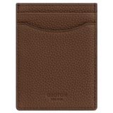 Front product shot of the Oroton Jude Portrait Credit Card Sleeve in Hickory and Pebble leather for Men