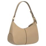 Back product shot of the Oroton Zoey Hobo in Mushroom and Pebble leather for Women