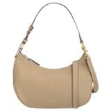 Front product shot of the Oroton Zoey Hobo in Mushroom and Pebble leather for Women