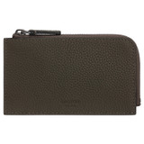 Front product shot of the Oroton Jude Credit Card Pouch in Dark Olive and Pebble leather for Men