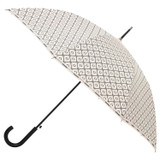 Front product shot of the Oroton Parker Large Umbrella in Cream/Black and Printed Polyester for Women