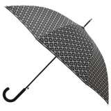 Front product shot of the Oroton Parker Large Umbrella in Black/Cream and Printed Polyester for Women