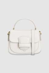 Front product shot of the Oroton Carter Texture Mini Day Bag in Clotted Cream and Embossed leather for Women