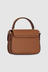 Back product shot of the Oroton Carter Mini Day Bag in Brandy and Smooth leather for Women