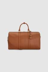 Front product shot of the Oroton Wanderer Weekender in Amber and Smooth leather for Women