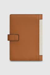 Back product shot of the Oroton Fife Canvas Passport Sleeve in Stripd Cnv/Ambr and  for Women