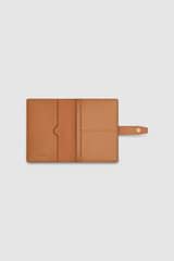 Internal product shot of the Oroton Fife Canvas Passport Sleeve in Stripd Cnv/Ambr and  for Women