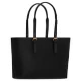 Back product shot of the Oroton Dylan Large Tote in Black and Pebble leather for Women