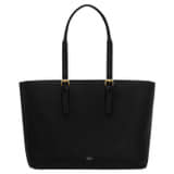 Front product shot of the Oroton Dylan Large Tote in Black and Pebble leather for Women