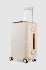 Front product shot of the Oroton Oroton X July Carry On Trunk in Bone and  for Women