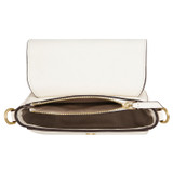 Internal product shot of the Oroton Dylan Small Saddle Bag in Cream and  for Women