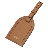 Front product shot of the Oroton Eve Luggage Tag in Tan and Pebble leather for Women