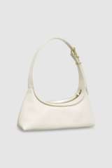 Back product shot of the Oroton Cinder Mini Baguette in Antique Cream and Smooth leather exterior for Women