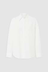 Front product shot of the Oroton Wren Poplin Shirt in Antique White and Made from 100% poplin cotton  for Women