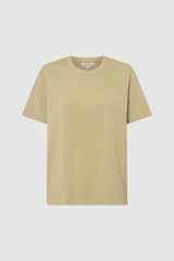 Front product shot of the  Maggie Classic Tee in Wheat and Main: 100% Cotton Trim: 78% Cotton 22% Polyester for Men