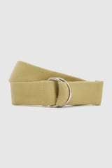 Front product shot of the  Quinn Webbing Belt in Wheat and 100% Cotton Webbing for Women