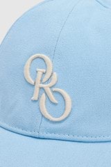 Detail product shot of the Oroton Oro Logo Cap in Denim Blue and High-quality 100% cotton   for Women