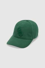 Front product shot of the Oroton Oro Logo Cap in Villa Green and High-quality 100% cotton   for Women