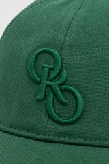 Detail product shot of the Oroton Oro Logo Cap in Villa Green and High-quality 100% cotton   for Women