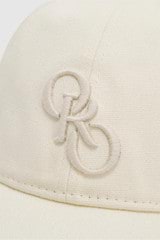 Detail product shot of the Oroton Oro Logo Cap in Antique White and High-quality 100% cotton   for Women