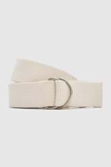 Front product shot of the  Quinn Webbing Belt in Antique White and 100% Cotton Webbing for Women