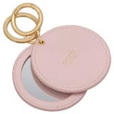 Detail product shot of the Oroton Eve Credit Card Pouch And Mirror Keyring in Blush and Pebble leather material for Women