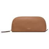 Front product shot of the Oroton Eve Small Beauty Case in Tan and Pebble leather material for Women