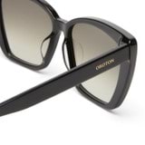 Front product shot of the Oroton Jamie Sunglasses in Black Khaki and Acetate material for Women