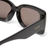 Front product shot of the Oroton Noah Sunglasses in Black and Acetate material for Women