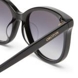 Front product shot of the Oroton Reid Sunglasses in Black and Acetate material for Women