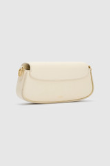 Back product shot of the Oroton Nelle Baguette in Antique Cream and Smooth leather material for Women